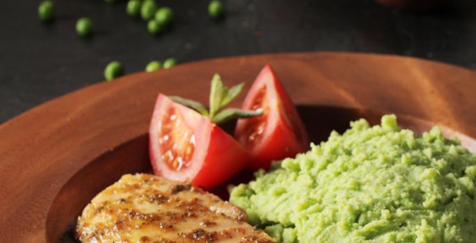 Puré de Arvejas y Menta con Reineta Jugosa