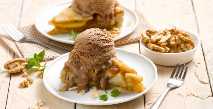 Tarte Tatin con Helado de Chocolate