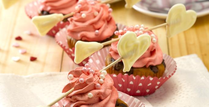 Cupcakes de Manjar Con Chips de Chocolate