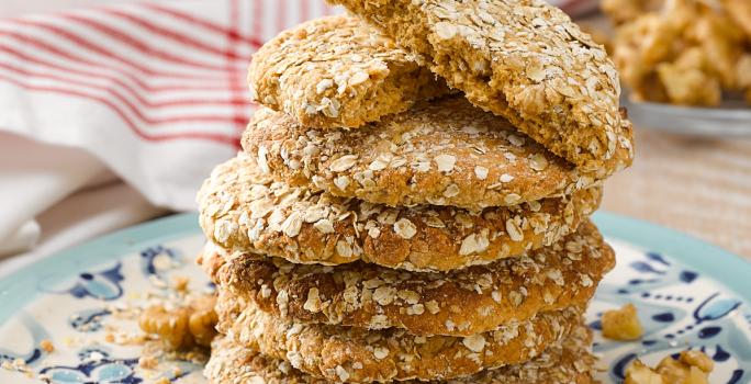 Galletones de Avena, Manjar y Nueces sin Gluten