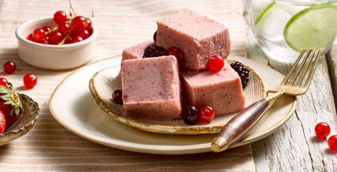 Cubos helados de Coco, Cranberries y Plátano