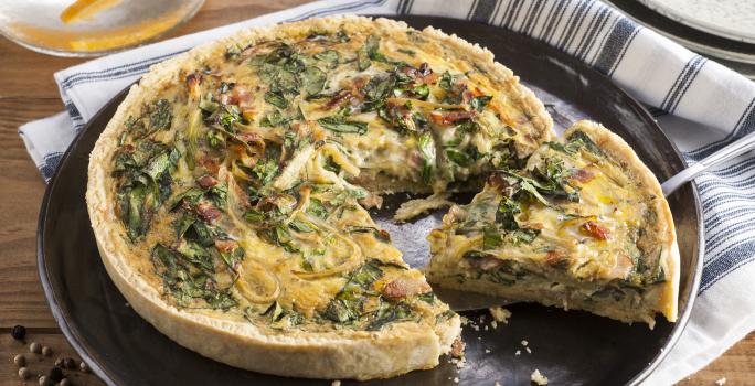 Quiche de Espinaca, Cebolla y Tocino