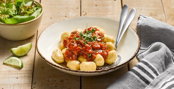 Gnocchi de Garbanzos con salsa Tuco