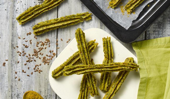Churros al horno con mix de semillas