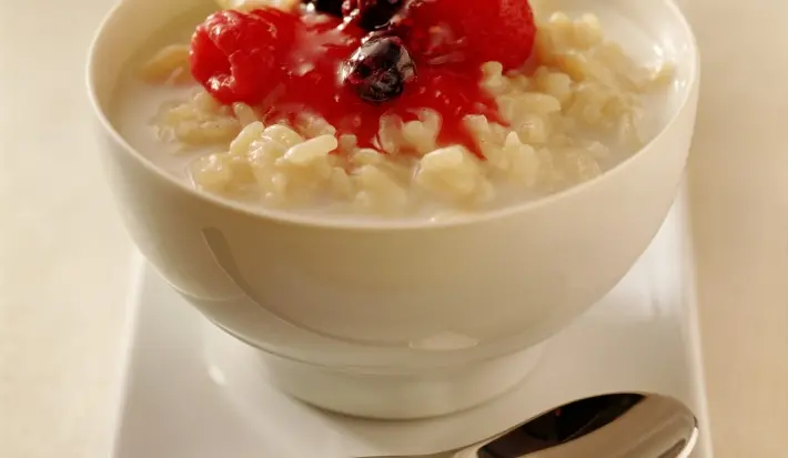 Arroz con Leche y Salsa de Berries