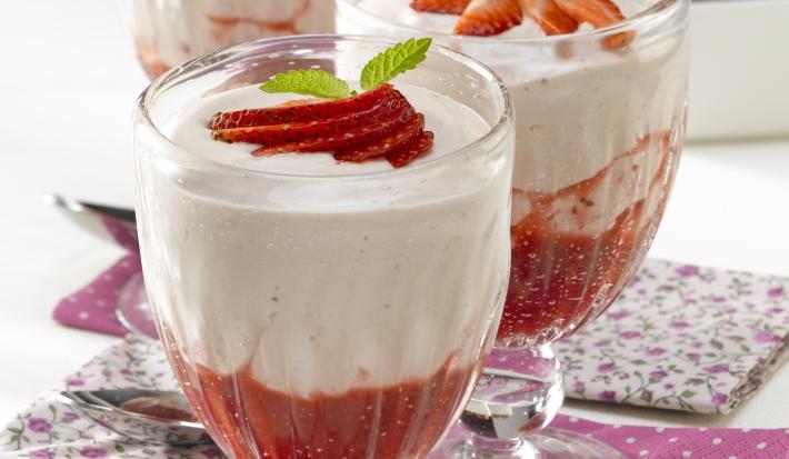 Postre Espumoso de Frutilla