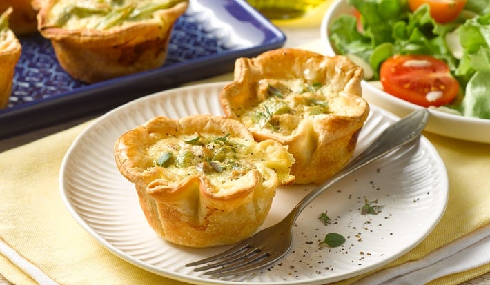 Canastitas de atún, choclo y porotos verdes sin lactosa