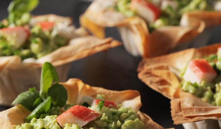 Canastos de Masa de Philo Rellenas de Kanikama y Palta