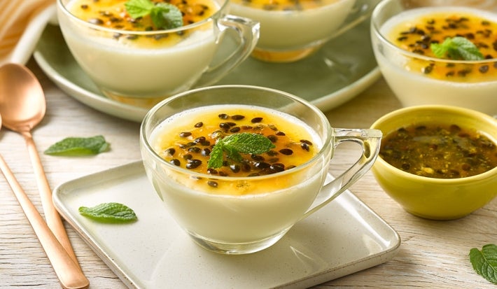 Postre frío de maracuyá sin lactosa