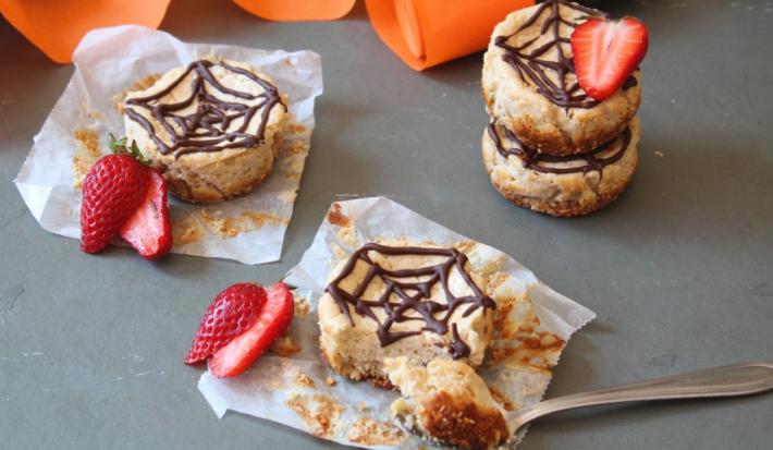 Mini cheesecakes de yoghurt para halloween