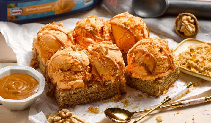 Pastel de Nuez con Lúcuma y Manjar