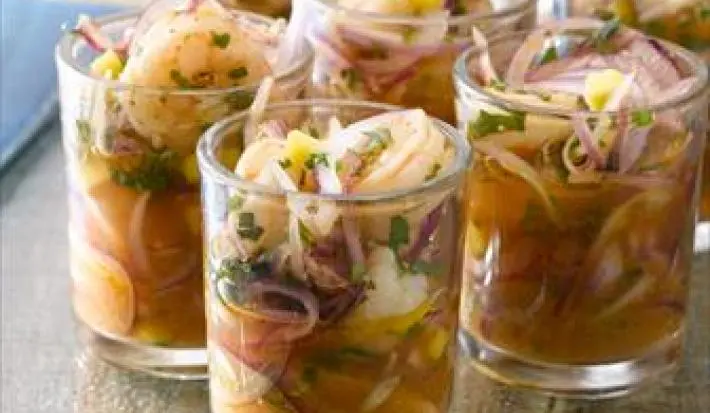 Ceviche de Camarones con Mango