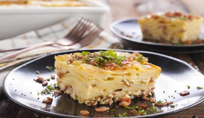 Milhoja de papa con tocino