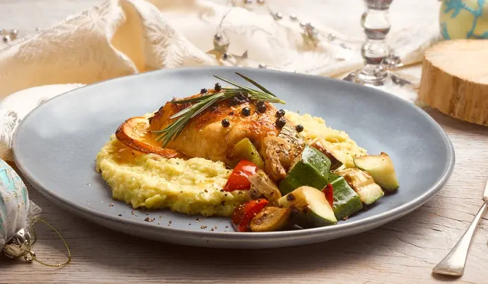 Pollo al horno a la naranja