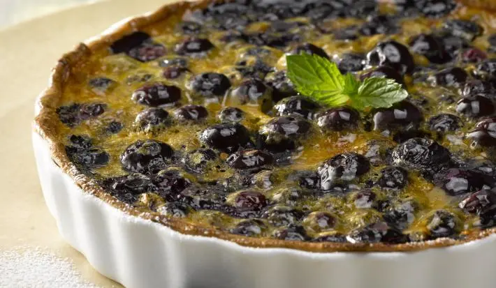 Tarta de arandanos con manjar