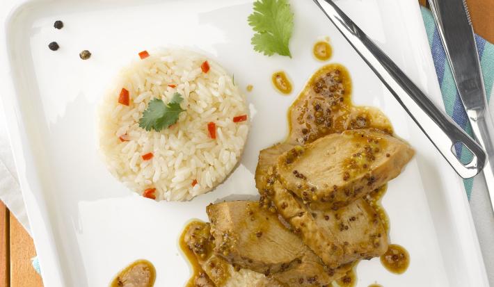 Pollo Estilo Oriental con Arroz Blanco