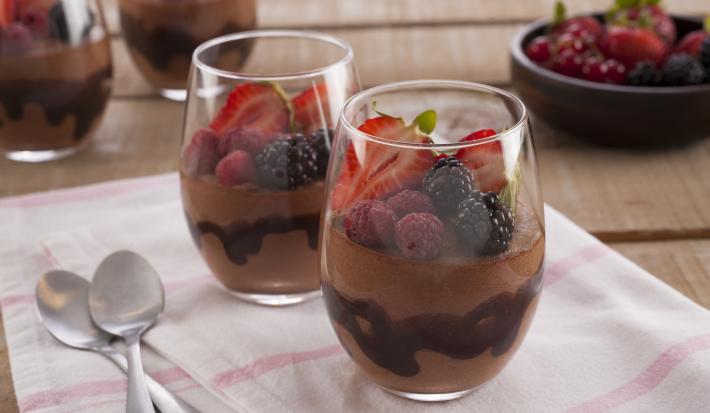 Espuma de chocolate y frutos rojos Espuma de chocolate y frutos rojos