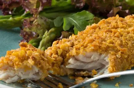 Filete de Merluza Crispy con Ensalada Fresca