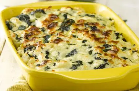 Puré con Espinacas al Gratín