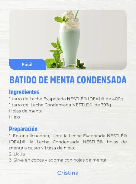 Batido de menta condensada