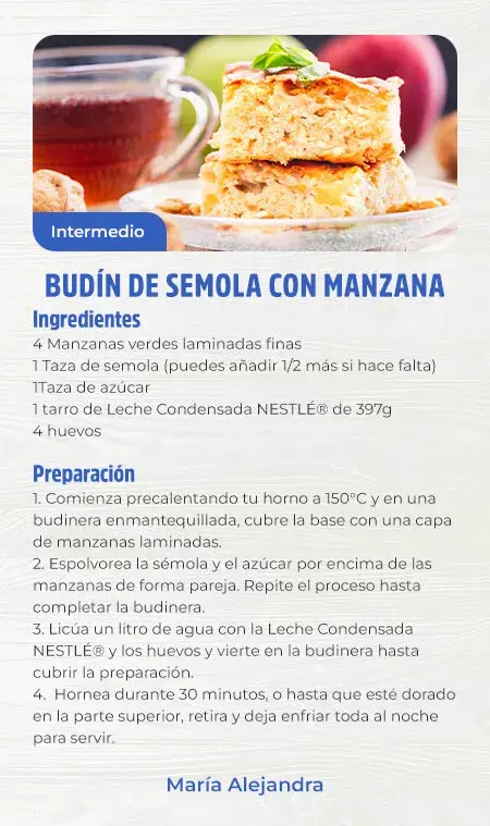 Budín de semola con manzana