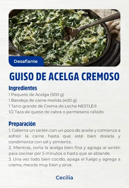 Guiso de acelga cremoso