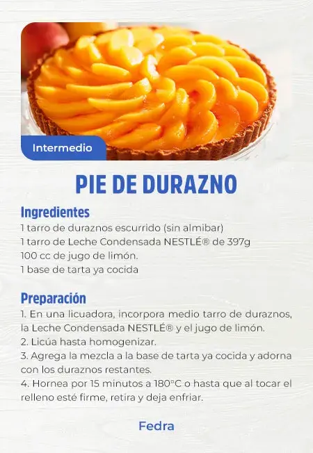 Pie de durazno