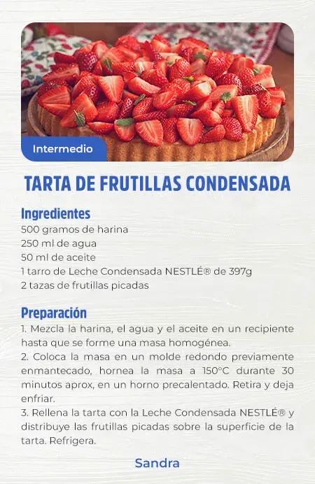 Tarta de frutillas condensada