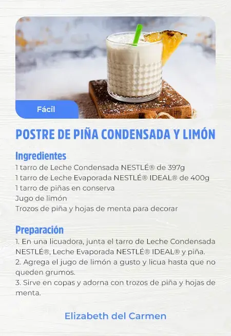 Postre de piña condensada y limón