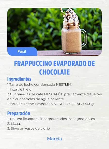 Frappucino evaporado de chocolate