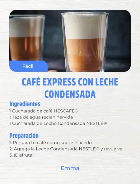 Café express con leche condensada