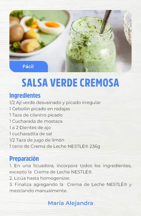 Salsa verde cremosa