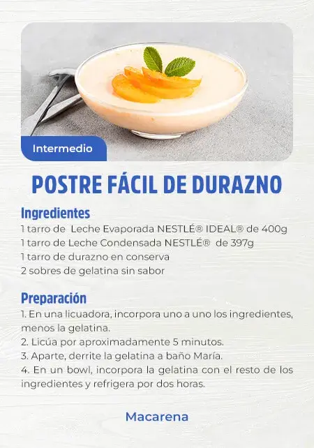 Postre fácil de durazno Postre fácil de durazno