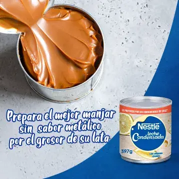 Prepara el mejor manjar sin sabor metálico por el grosor de su lata
