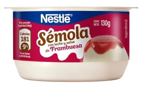 Sémola Nestle 130 gr con salsa de frambuesa